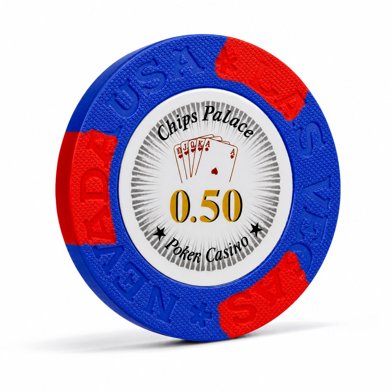 Ficha de poker "LAS VEGAS 0.50" - em compósito de argila com inserção de metal - 14g - à venda individualmente