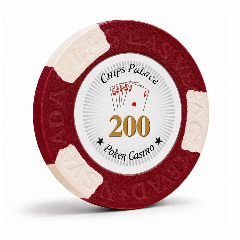 Pokerchip "LAS VEGAS 200" - in klei composiet met metalen inzet - 14g - te koop per stuk