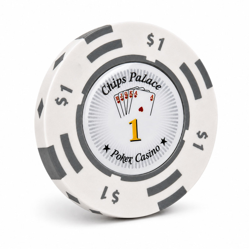 Ficha de póker "CHIPS PALACE 1" - en arcilla compuesta con inserto de metal - 14g - disponible para la venta por unidad.