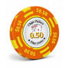 Pokerfiche "CHIPS PALACE 0.50" - in clay composiet met metalen inleg - 14g - te koop per stuk