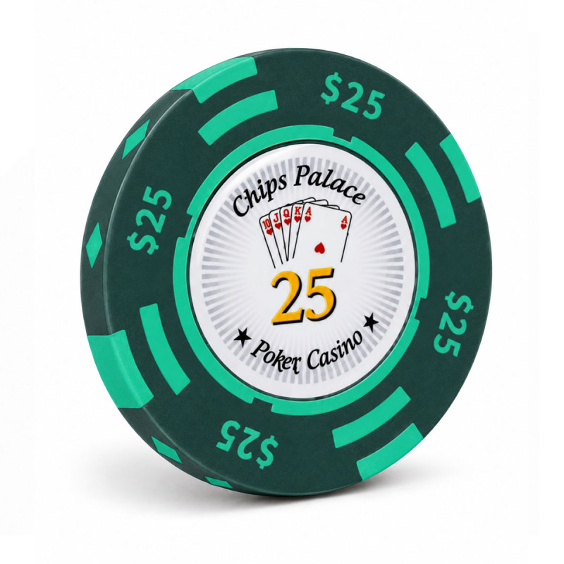 Pokerchip "CHIPS PALACE 25" - i lera komposit med metallinlägg - 14g - säljes styckevis