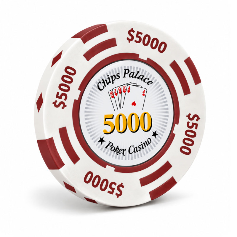 Poker chip "CHIPS PALACE 5000" - in clay composite with metal insert - 14g - sold individually