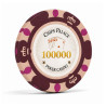 Pokerfiches "CROWN 100.000" - van klei composiet met metalen inleg - 14g - te koop per stuk