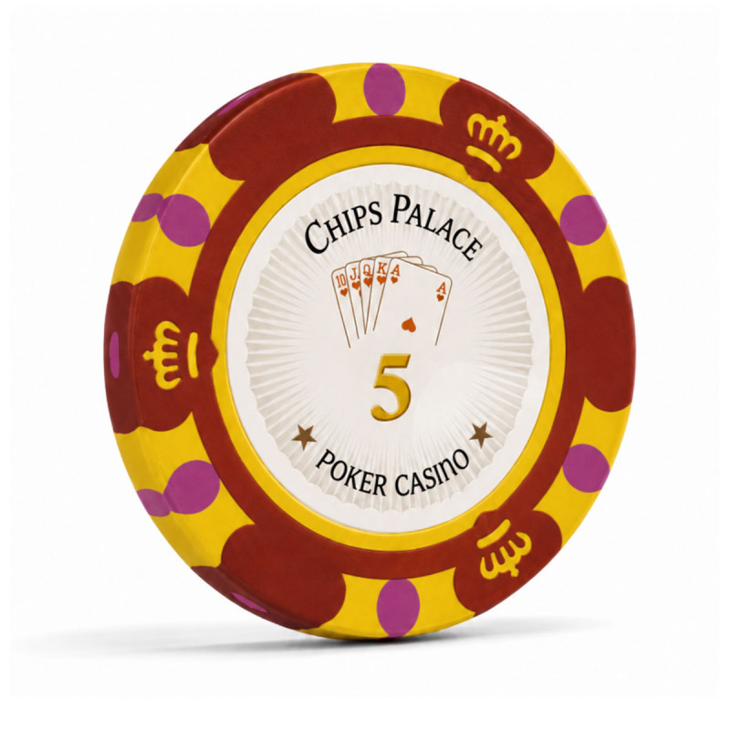 Poker chip "CROWN 5" - in clay composite with metal insert - 14g - sold individually