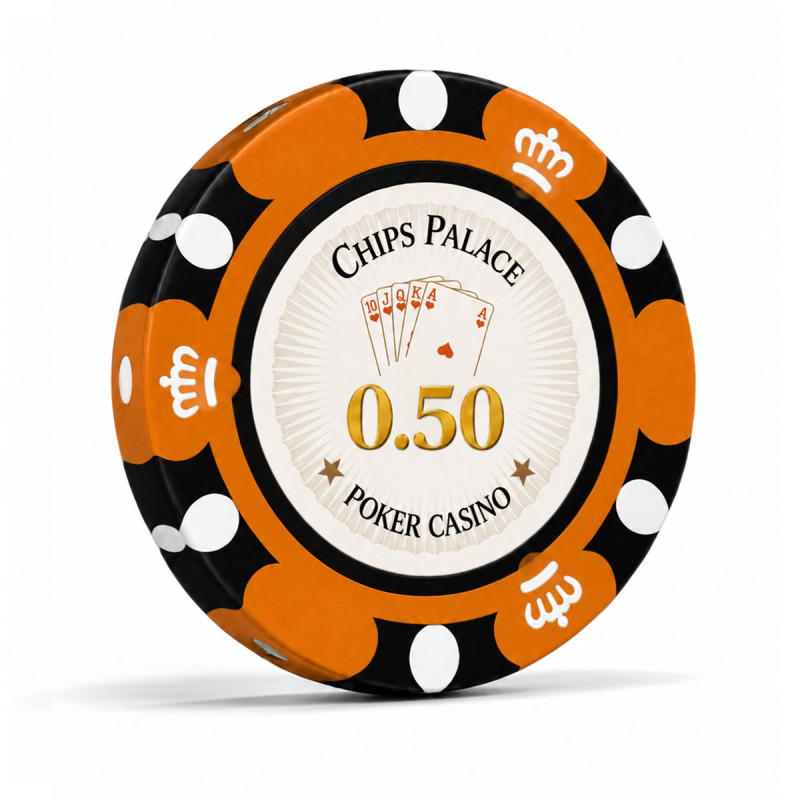 Pokerchip "CROWN 0.50" - aus Tonverbundstoff mit Metalleinsatz - 14g - einzeln zum Verkauf