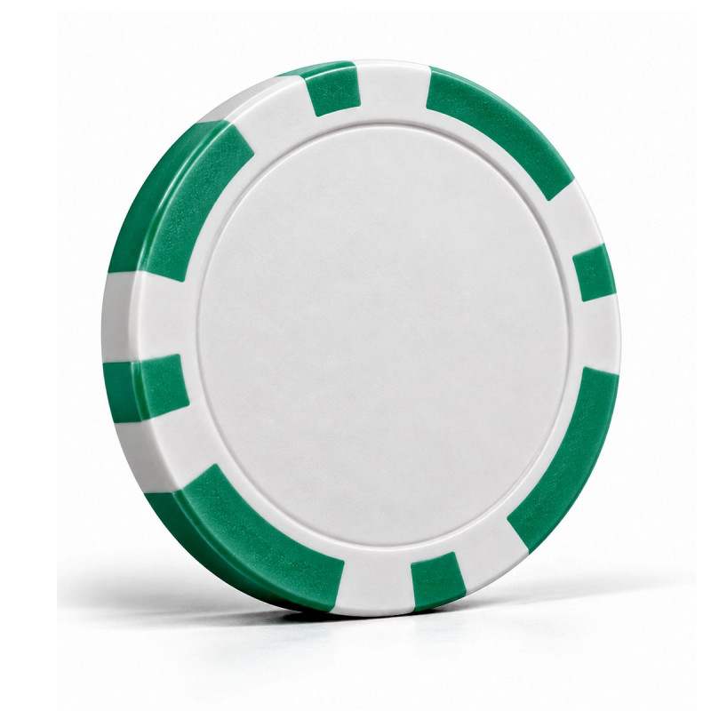Pokerchips 8 GROENE SPOTS om aan te passen - van ABS plastic - zonder stickers - rol van 25 chips - diameter van 40 mm