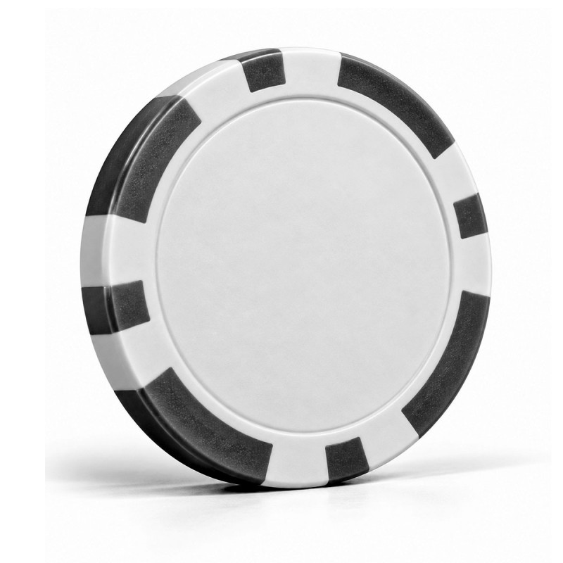 "Black 8 SPOTS" customisable poker chips - made of ABS plastic - without stickers - roll of 25 chips - 40mm in diameter