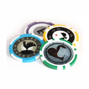 "Poker chips "8 SPOTS ORANGE" to customize - made of ABS plastic - stickerless - pack of 25 chips - 40mm in diameter"