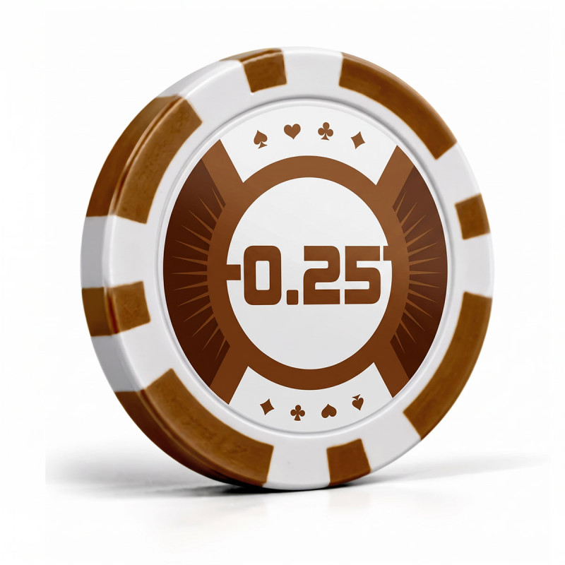 Jetons de poker "RUNNER UP 0.25" - 12g - en ABS avec insert métal - par rouleaux de 25 jetons