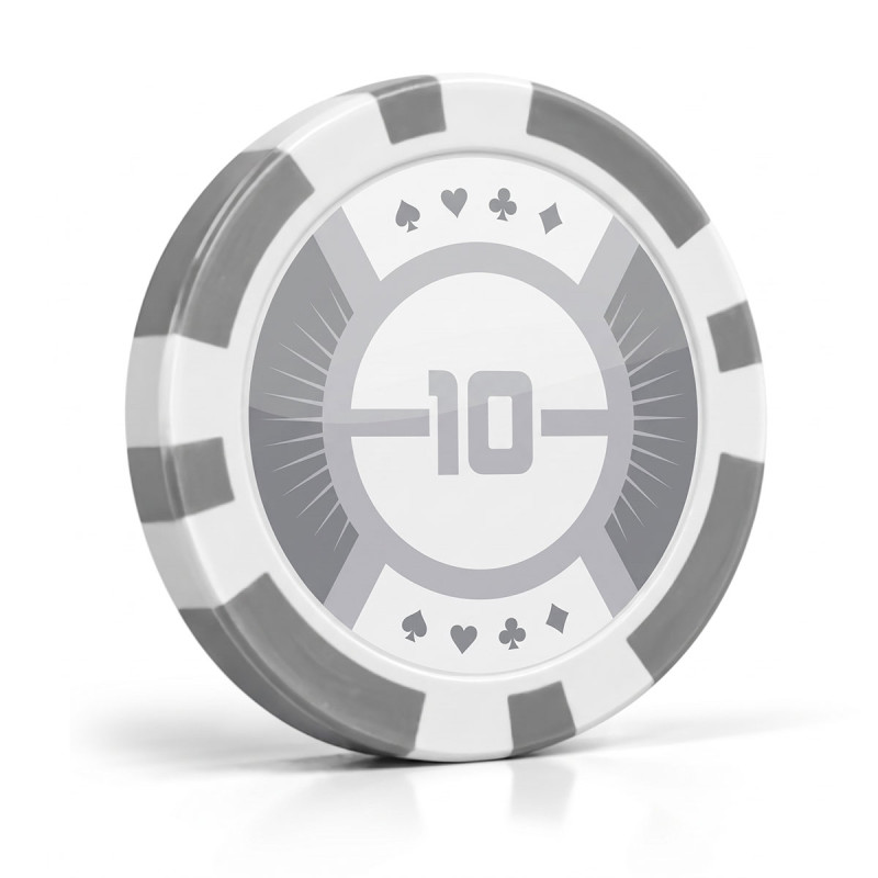Pokerchips "RUNNER UP 10" - 12 g - aus ABS mit Metalleinsatz - in Rollen zu je 25 Chips