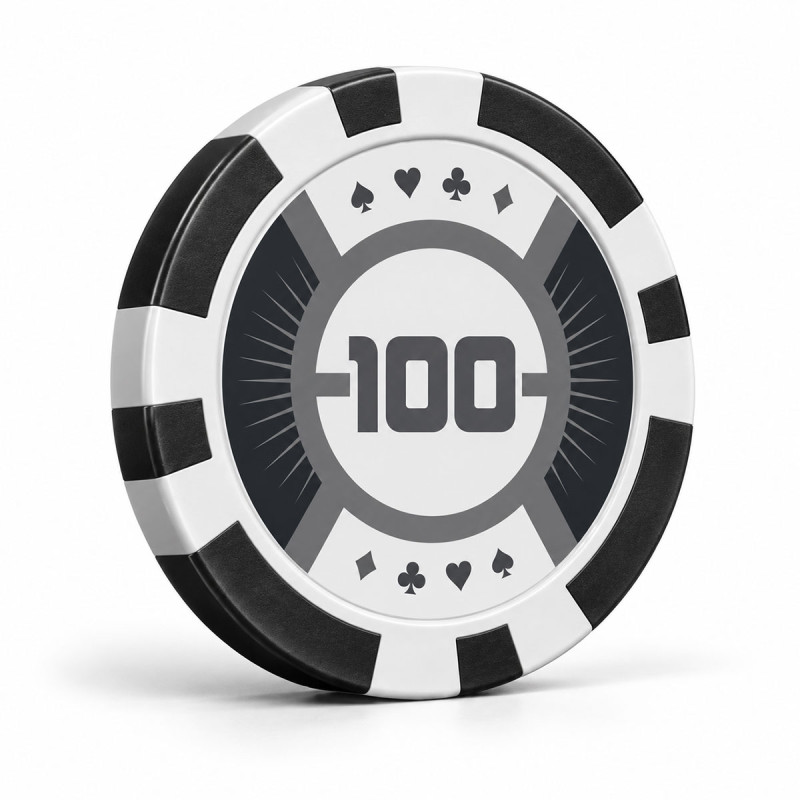 Poker chips RUNNER UP 100 - 12g - in ABS with metal insert - in rolls of 25 chips