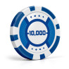 Fichas de pôquer "RUNNER UP 10000" - 12g - em ABS com inserção de metal - em rolos de 25 fichas