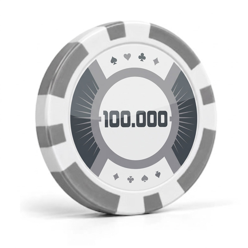 "Runner Up 100,000" poker chips - 12g - in ABS with metal insert - in rolls of 25 chips