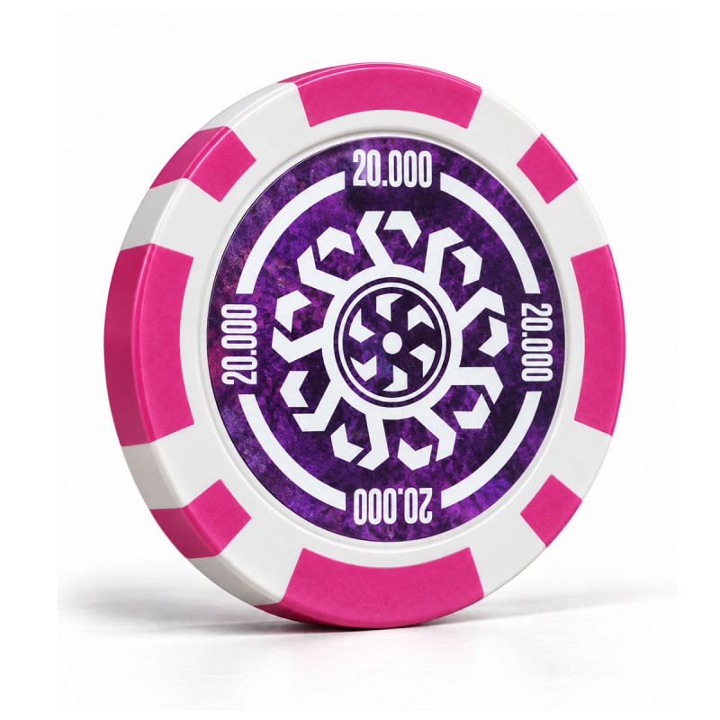 Fichas de pôquer "CELTIK 20.000" - 12g - em ABS com inserção de metal - rolos de 25 fichas.