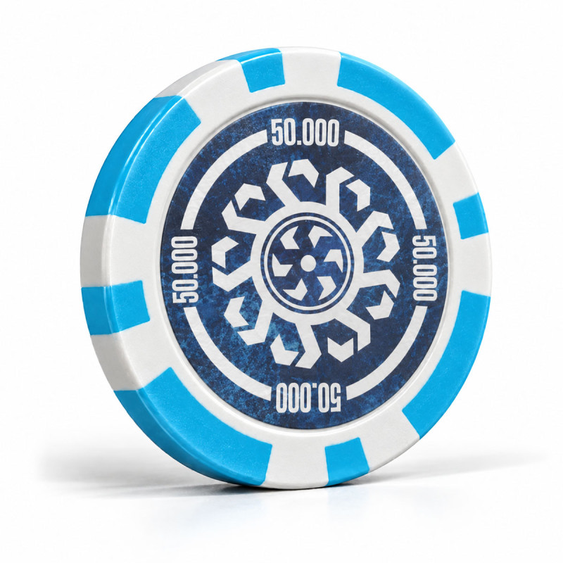 Fichas de póker "CELTIK 50,000" - 12g - de ABS con inserción de metal - en rollos de 25 fichas