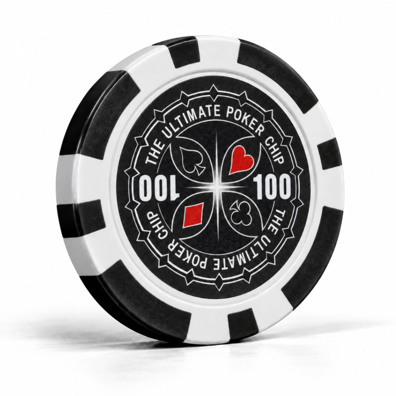 Pokerchips "ULTIMATE POKER CHIPS 100" - in ABS met metalen insert - rol van 25 chips - 11,5 g.