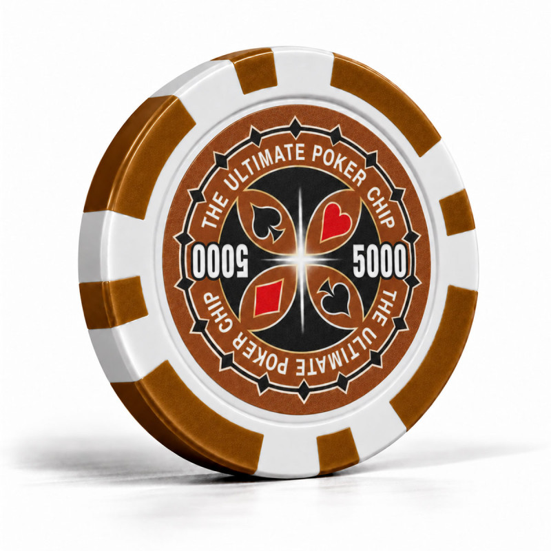Fiches da poker "ULTIMATE POKER CHIPS 5000" - in ABS con inserto metallico - rotolo da 25 chips - 11,5 g