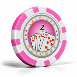 Jetons de poker "ROYAL FLUSH 2" - en ABS avec insert métallique – rouleau de 25 jetons  – 11,5 g