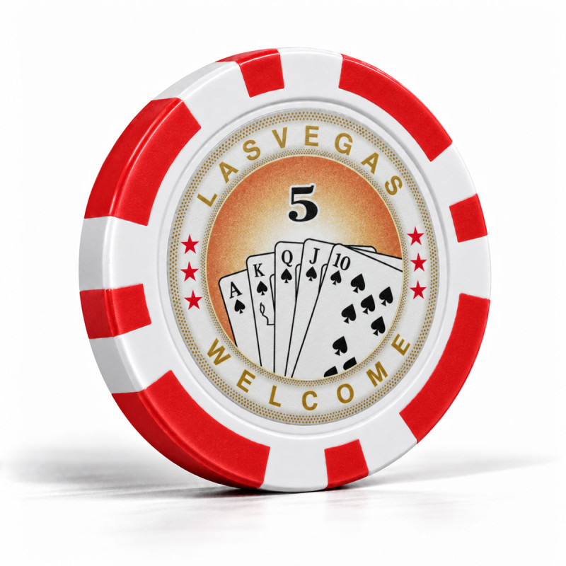 Fichas de póker "ROYAL FLUSH 5" - de ABS con inserto metálico - rollo de 25 fichas - 11,5 g