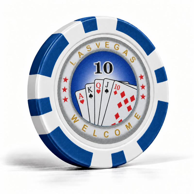 Pokerchips "ROYAL FLUSH 10" - in ABS met metalen inleg - rol van 25 chips - 11,5 g