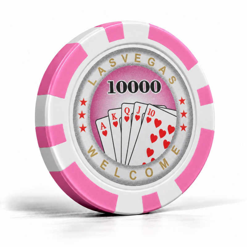 Fichas de póker "ROYAL FLUSH 10000" - de ABS con inserto metálico - rollo de 25 fichas - 11,5 g