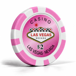 Jetons de poker "WELCOME LAS VEGAS 2" - en ABS avec insert métallique – rouleau de 25 jetons  – 11,5 g