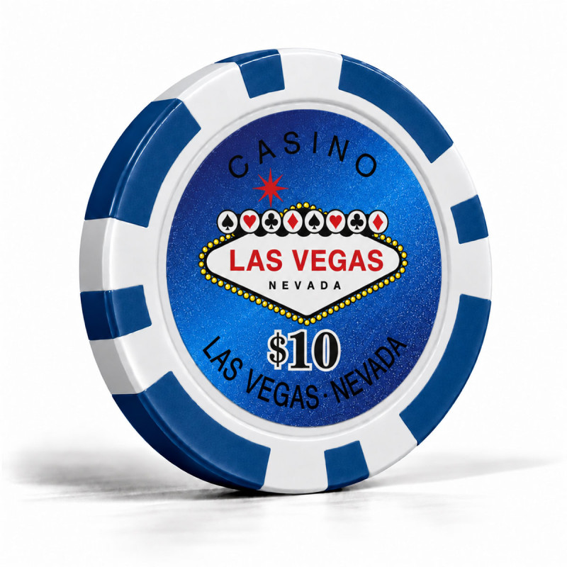 Zestaw żetonów do pokera "WELCOME LAS VEGAS 10" - ABS z wkładką metalową - rolka 25 żetonów - 11,5 g