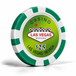 Pokerchips "WELCOME LAS VEGAS 25" - i ABS med metallinlägg - rulle med 25 chips - 11,5 g