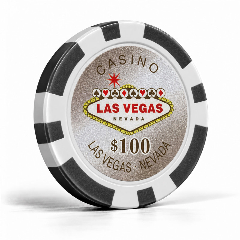 Żetony do pokera "WELCOME LAS VEGAS 100" - ABS z wkładką metalową - rolka 25 żetonów - 11,5 g