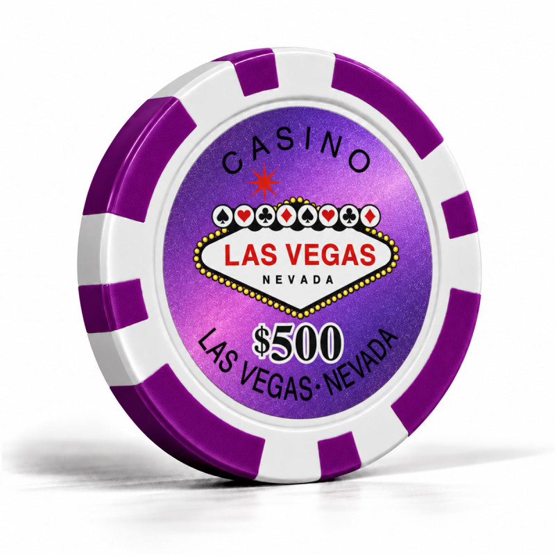 Żetony do pokera "WELCOME LAS VEGAS 500" - ABS z wkładką metalową - rolka 25 żetonów - 11,5 g