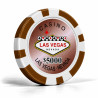 Fichas de póker "WELCOME LAS VEGAS 5000 MARRÓN" - en ABS con inserto metálico - rollo de 25 fichas - 11,5 g