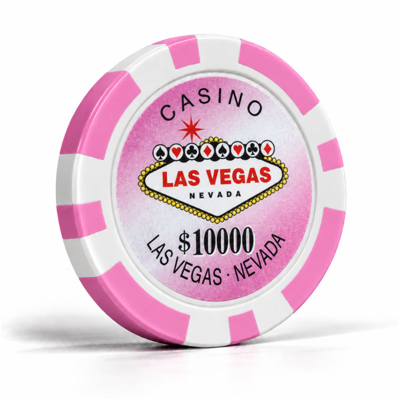 Pokermarker "WELCOME LAS VEGAS 10000" - i ABS med metallinlägg - rulle med 25 marker - 11,5 g