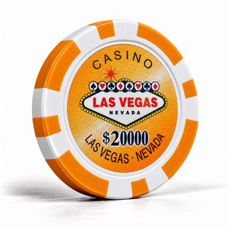 Gettoni di poker "WELCOME LAS VEGAS 20000" - in ABS con inserto metallico - confezione da 25 gettoni - 11,5 g