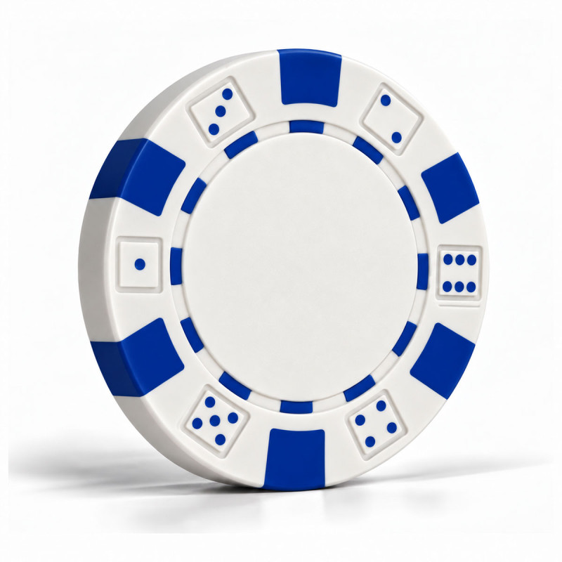 Poker chips "DICE WHITE" - in ABS with metal insert - 25-chip roll - 11.5 g