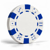Pokerchips "DICE WHITE" - i ABS med metallinlägg – rulle med 25 chips – 11,5 g