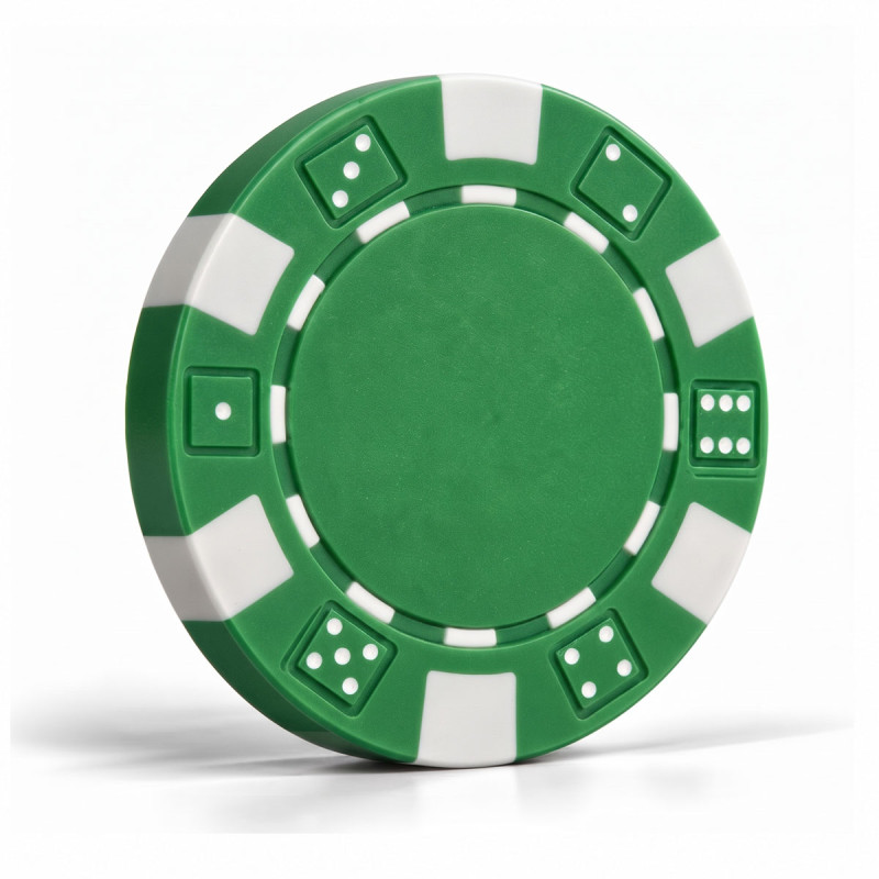 Żetony do pokera "DICE VERT" - z ABS z wkładką metalową - rolka 25 żetonów - 11,5 g