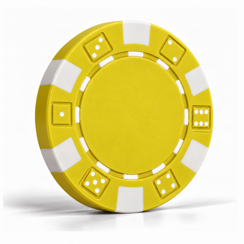 Pokermarker DICE GUL - i ABS med metallinlägg - rulle med 25 markörer - 11,5 g
