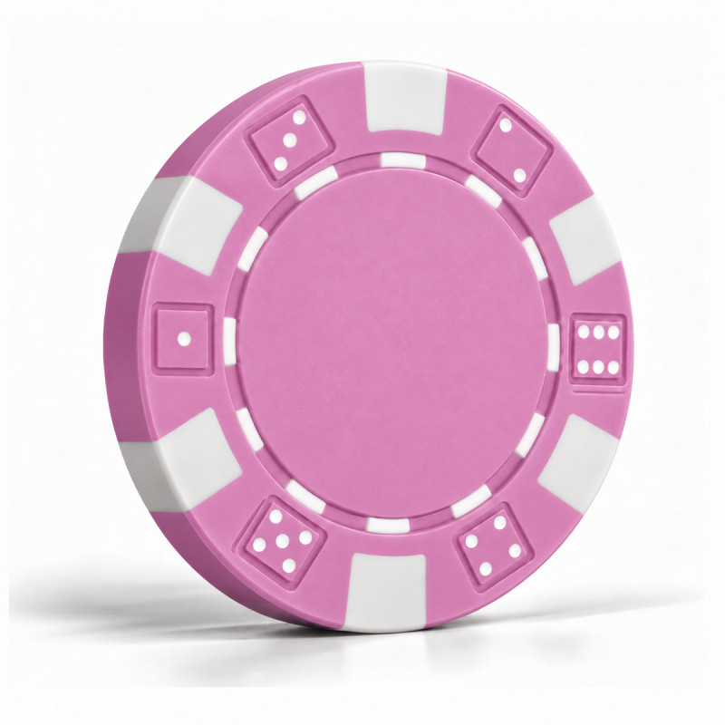 Poker chips "DICE ROSE" - made of ABS with metal insert - roll of 25 chips - 11.5 g