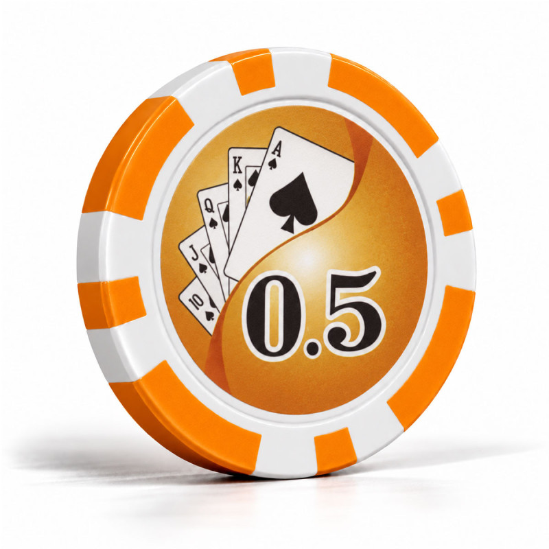 Pokerfiches "YING YANG 0.5" - van ABS met metalen inleg - rol van 25 fiches - 11,5 g