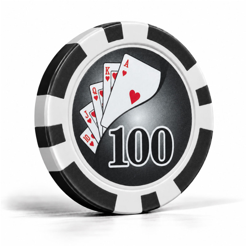 Pokerchips "YING YANG 100" - aus ABS mit Metalleinsatz - Rolle mit 25 Chips - 11,5 g
