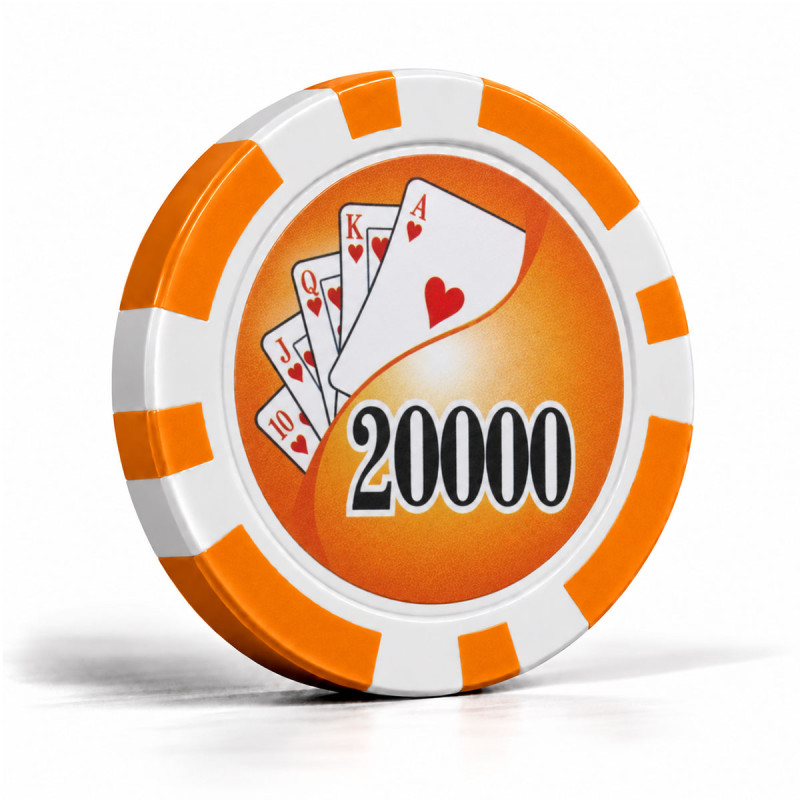 Pokerspelmarker "YING YANG 20000" - i ABS med metallinlägg – rulle med 25 spelmarker – 11,5 g