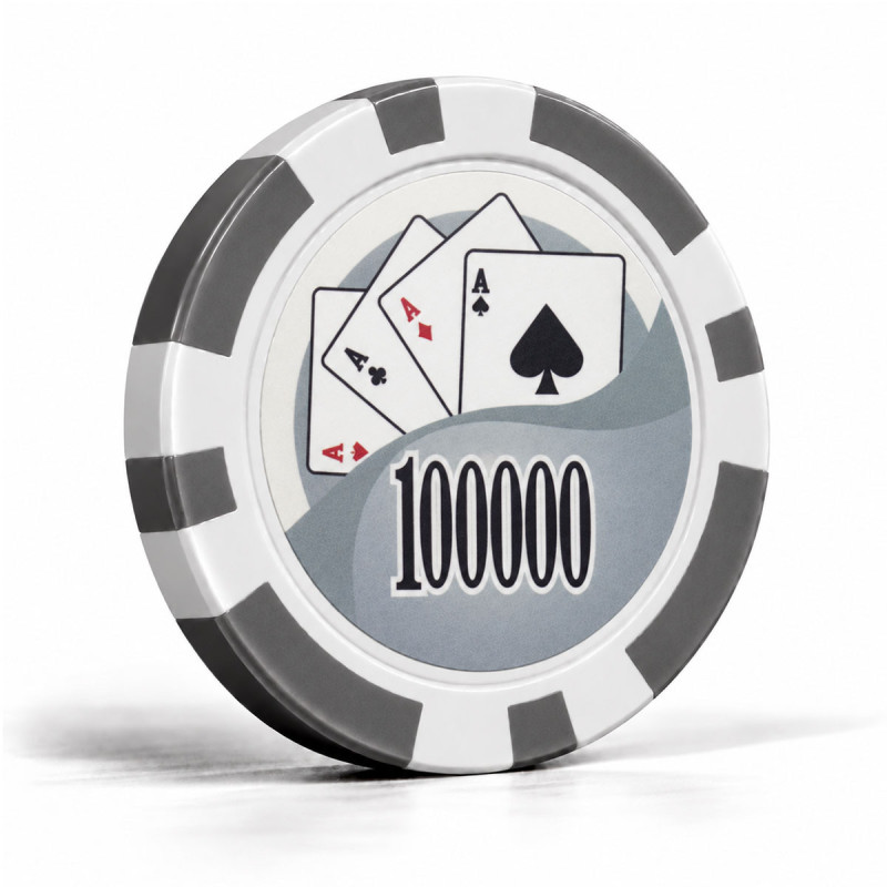 Pokerchips "YING YANG 100.000" - ABS met metalen inleg – rol van 25 chips – 11,5 g