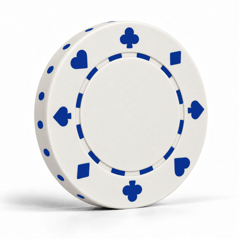 Fichas de pôquer "SUITED BLANC" - em ABS com inserção metálica - rolo de 25 fichas - 11,5 g