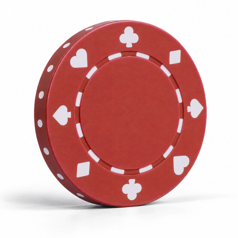 Fichas de pôquer "SUITED RED" - em ABS com inserto metálico - rolo de 25 fichas - 11,5 g