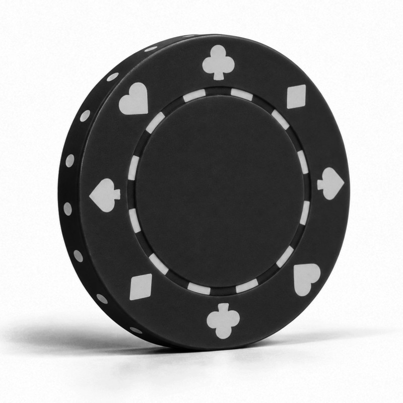 Fiches da poker "SUITED NERO" - in ABS con inserto metallico - rotolo di 25 fiches - 11,5 g