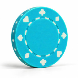 Jetons de poker SUITED BLEU CIEL- en ABS avec insert métallique – rouleau de 25 jetons  – 11,5 g