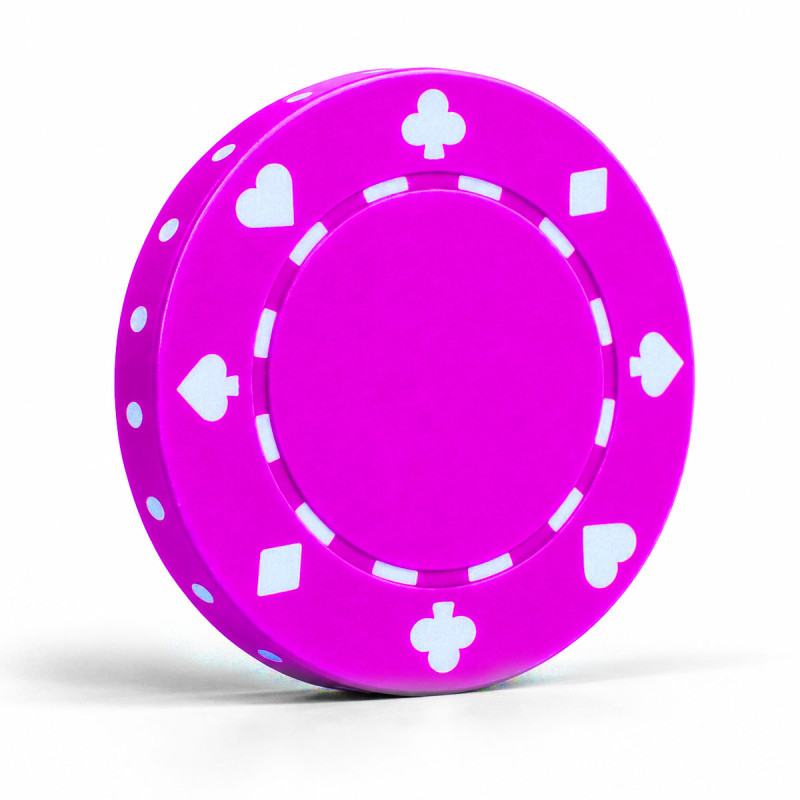 Poker chips "SUITED FUSHIA" - ABS with metal insert - roll of 25 chips - 11.5 g