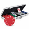 Pokerchipsväska "SUITED" med 500 marker - i ABS-plast med metallinlägg 11,5g - med 2 kortlekar och tillbehör.