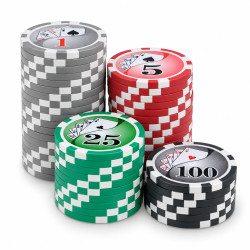 Maletín de 300 fichas de poker "YING YANG" - de plástico ABS, con inserto metálico - viene con 2 barajas de cartas y accesorios.