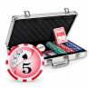 Walizka z 300 żetonami do pokera "YING YANG" - z tworzywa sztucznego ABS, wkładką metalową - dostarczana z 2 taliami kart i akce